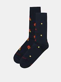 Tmavomodré unisex ponožky s motívom lienok Fusakle Lienka