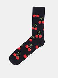 Tmavomodré unisex ponožky so strapcami Happy Socks Cherry