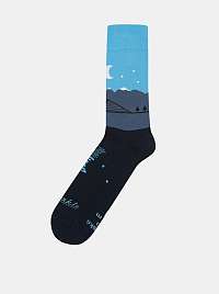 Tmavomodré unisex ponožky so vzorom Fusakle Štrbské pleso