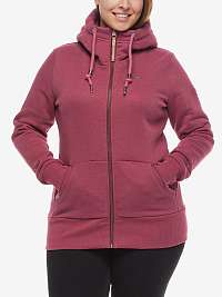 Tmavoružová dámska mikina na zips s kapucou Ragwear Neska Zip Plus