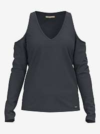 Tmavosivá dámska košeľa s odhalenými ramenami Pepe Jeans Cora