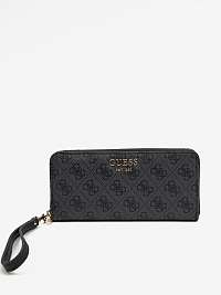 Tmavosivá dámska peňaženka so vzorom Guess Vikky