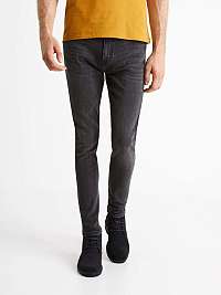 Tmavosivé pánske džínsy skinny fit Celio Coskinny2