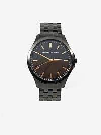 Tmavosivé pánske hodinky s nerezovým pásikom Armani Exchange Hampton