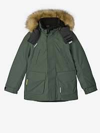 Tmavozelená chlapčenská zimná bunda s kapucňou Reima