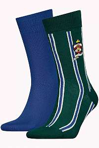 Tommy Hilfiger 2 pack pánskych ponožiek Crest Green/Blue