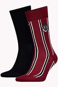 Tommy Hilfiger 2 pack pánských ponožiek Crest Red/Blue