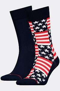 Tommy Hilfiger 2 pack ponožky TH Jeans Sock 2P American Flag --42