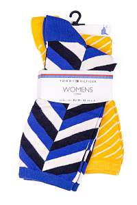 Tommy Hilfiger žlto-modrý 2 pack ponožiek TH Women Sock 2P Herringbone --42