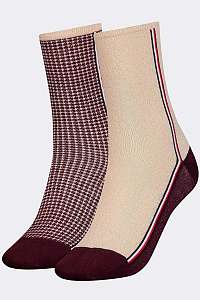 Tommy Hilfiger 2 pack ponožiek TH Women Sock 2P Houndstooth Lurex --42