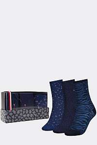 Tommy Hilfiger trblietavý 3 pack ponožiek TH Women Sock 3P Giftbox Lurex so zvieracími motívmi --42