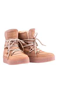 Tommy Hilfiger béžové kožené členkové topánky Cosy Bootie Tiger's Eye
