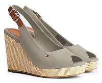 Tommy Hilfiger béžové topánky na kline Iconic Elena Back Wedge