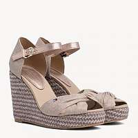 Tommy Hilfiger béžové topánky na kline Iconic Elena Metallic Canvas -
