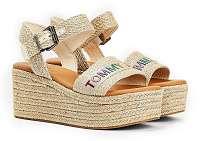 Tommy Hilfiger béžové topánky na kline Rainbow Branding Flatform Sandal
