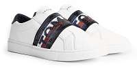 Tommy Hilfiger biele kožené slip on tenisky Glitter Elastic Slip On Sneaker