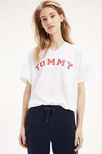 Tommy Hilfiger biele oversize tričko VN Tee SS Print s logom