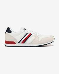 Tommy Hilfiger biele pánske tenisky Iconic Material Mix Runner