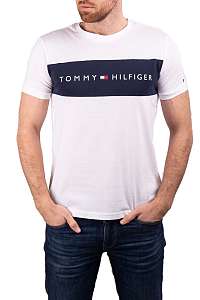 Tommy Hilfiger biele pánske tričko CN SS Tee Logo Flag