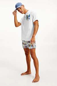 Tommy Hilfiger biele pánske tričko Drop Shoulder Tee Print