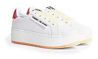 Tommy Hilfiger biele tenisky na platforme Oversized Label Icon Sneaker