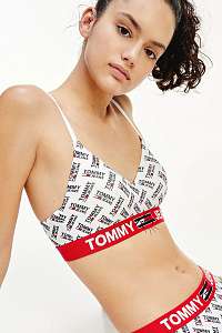 Tommy Hilfiger bielo-červená podprsenka Bralette Lift Print