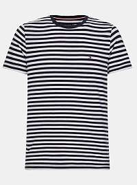 Tommy Hilfiger bielo-čierne pruhované pánske basic tričko