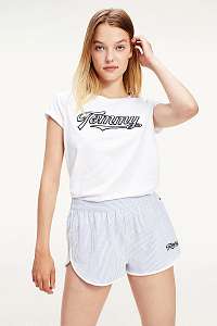 Tommy Hilfiger bielo-modré pyžamo SS Short Set Woven s logom