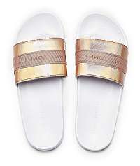 Tommy Hilfiger bielo-púdrové šľapky Tommy Glitter Pool Slide