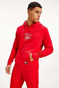 Tommy Hilfiger červená pánska mikina Hoodie LWK s kapucňou
