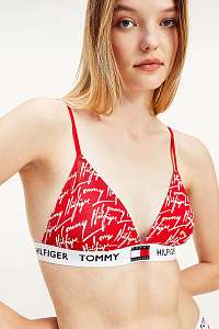 Tommy Hilfiger červená podprsenka Padded Triangle Bra s bielym logom