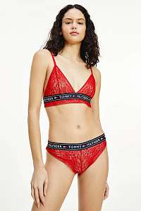 Tommy Hilfiger červené dámske čipkované tangá Thong