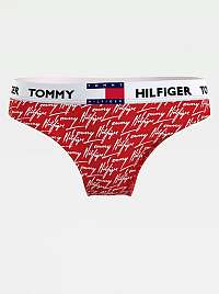 Tommy Hilfiger červené dámske tangá Thong Print s bielym logom