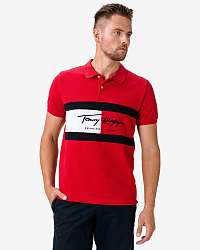 Tommy Hilfiger červené pánske polo tričko Autograph Flag