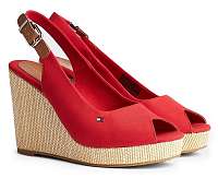 Tommy Hilfiger červené topánky na kline Iconic Elena Back Wedge