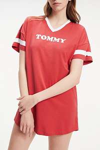 Tommy Hilfiger červené voľné VN Dress SS s logom - L