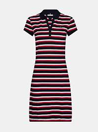 Tommy Hilfiger červeno-modré pruhované basic polo šaty