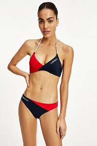 Tommy Hilfiger červeno-modrý horný diel plaviek Triangle Bralette RP