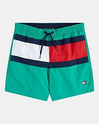 Tommy Hilfiger chlapčenské zelené plavky Medium Drawstring Calypso Green