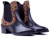 Tommy Hilfiger čierne členkové čižmy Leo Print Che