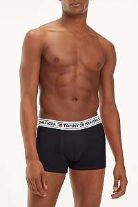 Tommy Hilfiger čierne pánske boxerky Trunk s bielou širokou gumou  - XL