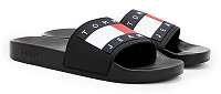 Tommy Hilfiger čierne pánske šľapky Tommy Jeans Flag Pool Slide