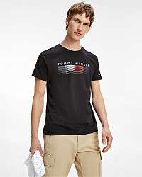 Tommy Hilfiger čierne pánske tričko Fade Graphic Cord Tee