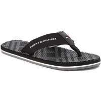 Tommy Hilfiger čierne pánske žabky Corporate Stripe Beach Sandal Black -