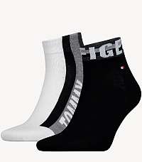 Tommy Hilfiger čierno-biely 2 pack pánskych ponožiek Hilfiger Quarter Black/White