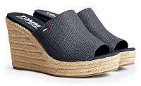 Tommy Hilfiger denimové topánky na kline Natural Wedge Mule
