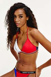 Tommy Hilfiger dvojfarebný horný diel plaviek White/Red