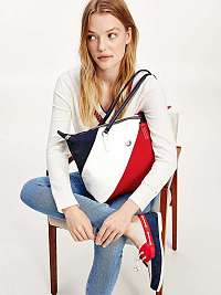 Tommy Hilfiger farebné kabelka Poppy Tote Soft Nylon Stripes Corporate Mix