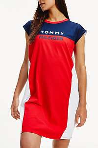 Tommy Hilfiger farebné letné šaty T-shirt Dress Red Glare