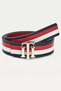 Tommy Hilfiger farebné obojstranný opasok TH Logo Reversible Belt 3.0 Corp Corporate